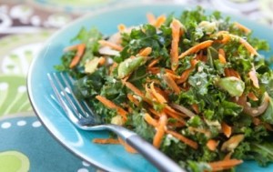 Asain kale carrot red onion superfood salad